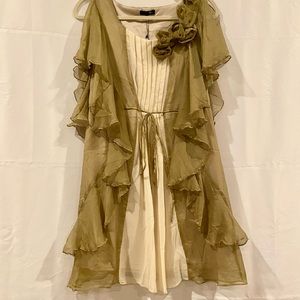 Sage Green and Cream Ruffle RYU Dress
